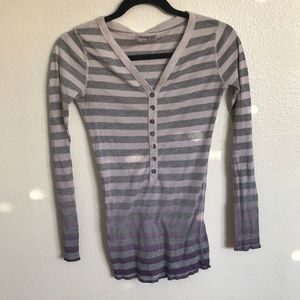 Purple striped long sleeve top